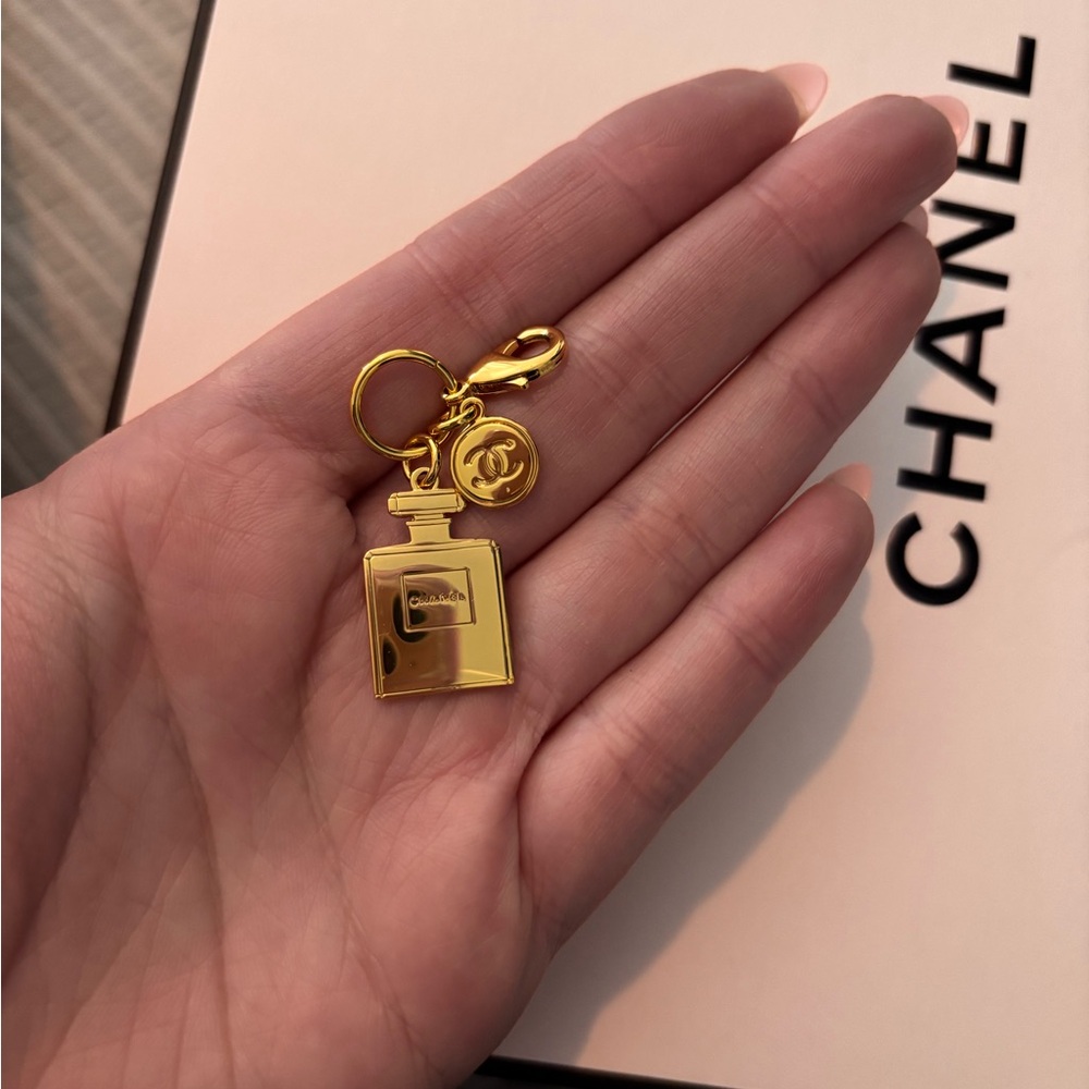 CHANEL Gold Perfume Bottle Key Holder